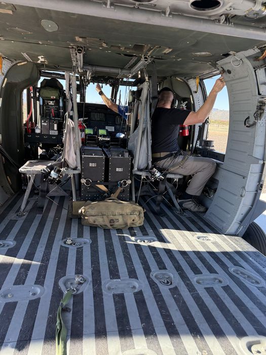 Black Hawk cargo bay with mission crew